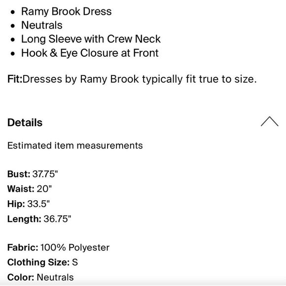 Ramy Brook Blush Pink Long Sleeve Dress Size Small - Picture 4 of 4